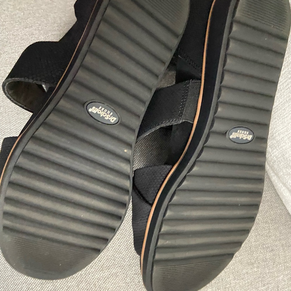 Dr. Scholl's Black Crisscross Wedge Sandals - Picture 3 of 6